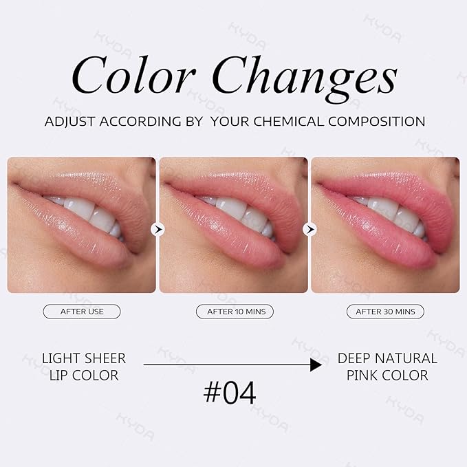 KYDA PH-Activated Lip and Cheek Stain, PH Color Changing Formula for Lasting Custom Lip Color, Keep Lips Soft and Moisturizing with Avocado Oil, Multiuse Color Balm, WHITE-Velvo Beauty