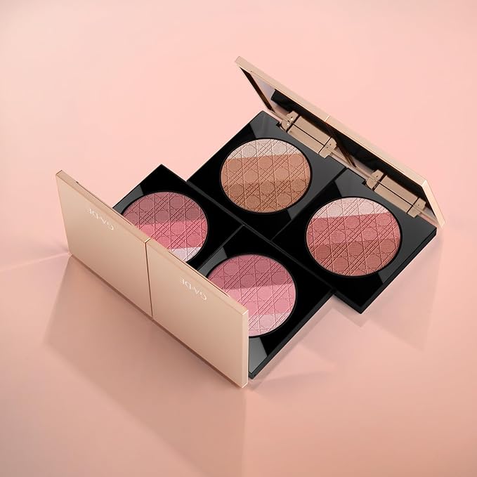 Glow FX Natural Face Palette - Blush for Cheeks, Bronzer Powder, and Highlighter Makeup - Enriched with Jojoba Oil - 139 Blooming Chic - 0.42 oz-Velvo Beauty