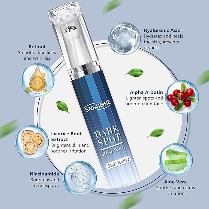 Dark Spot Remover for Face and Body - Dark Spot Advanced Corrector Serum for Melasma, Age Spots, Freckles & Sun Spots, with 360° Roller for All Skin Types-Velvo Beauty