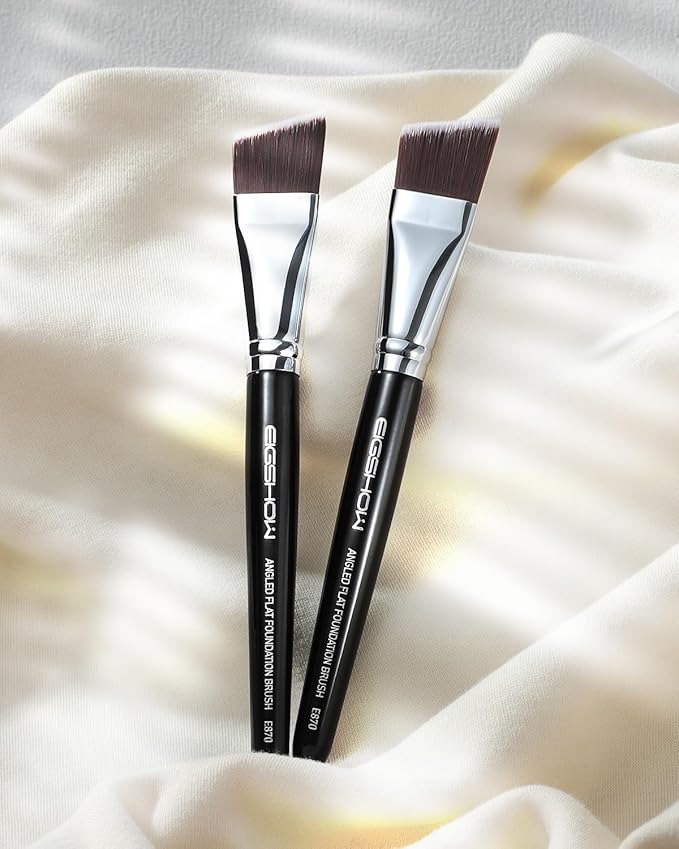 EIGSHOW Angled Flat Foundation Brush, Vegan Synthetic Bristles, Streak Free Application, Face Makeup Brush For Blending Liquid, Cream, Face Mask (E870)-Velvo Beauty