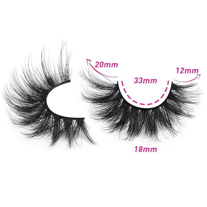 FANXITON False Eyelashes Fluffy Mink Lashes 20 mm Cat Eye Lashes Long 5D Wispy Dramatic 10 Pairs Pack-Velvo Beauty