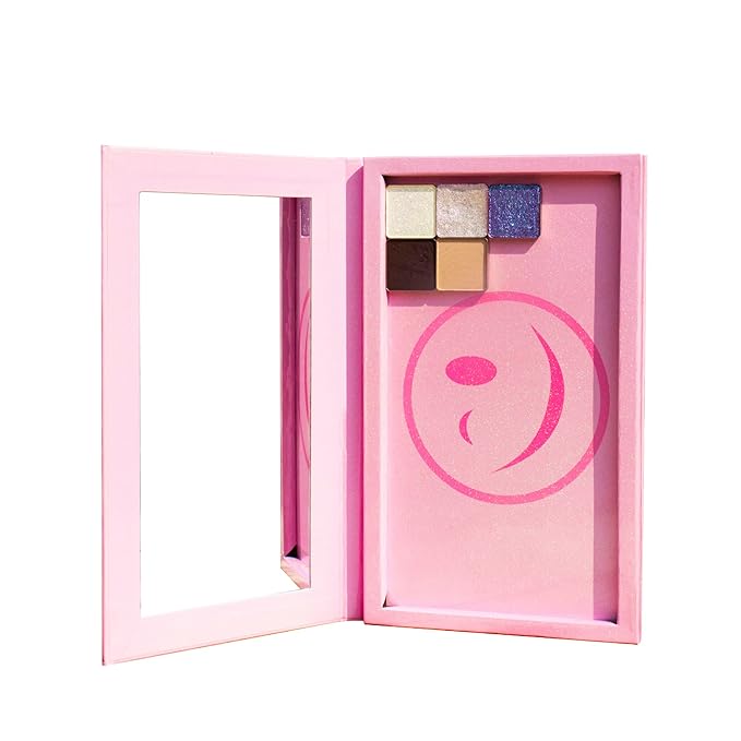 Empty magnetic palette with Mirror,Like a Book Fashionable and beautiful empty magnetic palette for Highlighters Lipstick Blush Powder Eyeshadows(pink)-Velvo Beauty