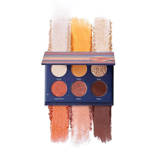 READY TO SHINE Mars Voyage Small Eyeshadow Palette with 6 Highly Pigmented Matte, Frost, and Shimmer Pocket-Sized Mini Travel Eyeshadows-Velvo Beauty