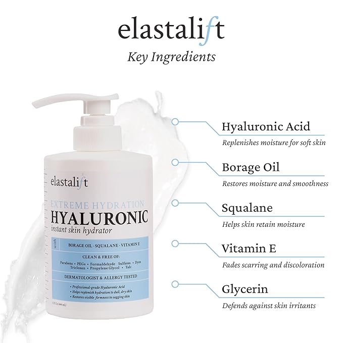 Elastalift Collagen Body Cream + Hyaluronic Acid Lotion Skin Care Set, Anti Aging Face & Body Moisturizer Dry Skin Rescue Creams For Wrinkle Control, Lifting, Firming, & Tightening Skin, 2-Pack-Velvo Beauty