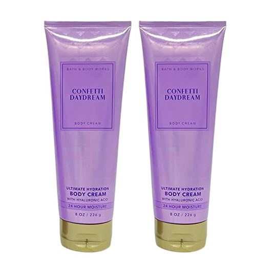Bath & Body Works Ultimate Hydration Body Cream Pack of 2 (Confetti Daydream),8.0 fluid_ounces-Velvo Beauty