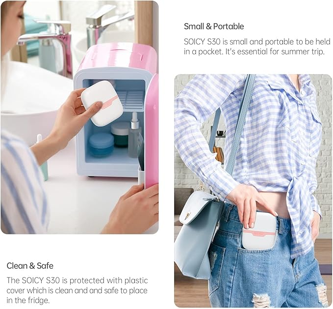 Ice Roller for Face with Gua Sha, Travel ice Roller Cold Therapy Tools, Cold Facial Ice Roller Massager for Eye Puffiness, Migraine, TMJ Pain Relief & Minor Injury (Pink)-Velvo Beauty