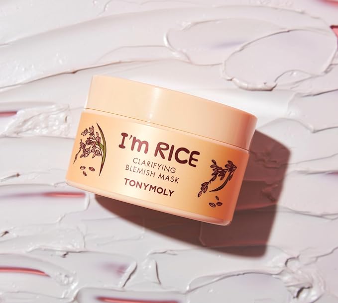 TONYMOLY I'm Rice Clarifying Skincare Set – 3-Step Face Care for Clear, Hydrated Skin – Includes Enzyme Powder Cleanser, Blemish Mask & Nourishing Sheet Masks – Gentle Exfoliation & Oil Control-Velvo Beauty