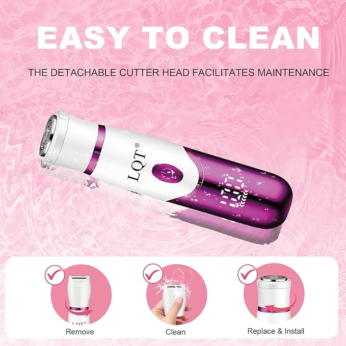 Electric Bikini Trimmer for Women,Led Power Display Removal for Body Nose Hair Trimmer Face Shavers Eyebrow Legs Armpit Bikini Area Pubic Underarms Rechargeable Portable 4 in 1 Womens Razors Set-Velvo Beauty