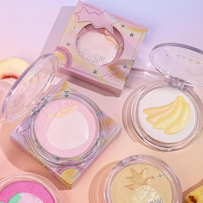 Highlighter Makeup Palette Face Highlighter Palette Glitter Highlighter Powder Palette Iluminadores de Maquillaje for Face Highlighters & Illuminator (Purple)-Velvo Beauty
