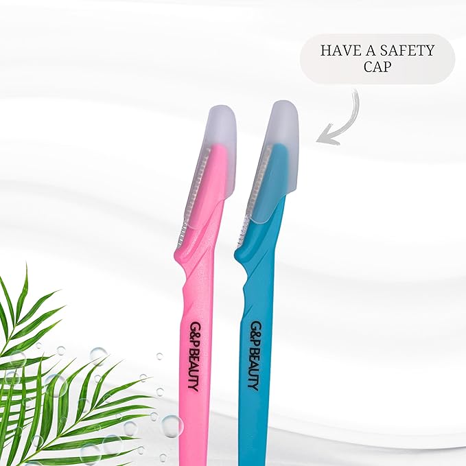 G&P BEAUTY Precision Face & Eyebrow Dermaplaning Kit - 3 Exfoliating Razors with Precision Covers for Women, ideal Gift.-Velvo Beauty