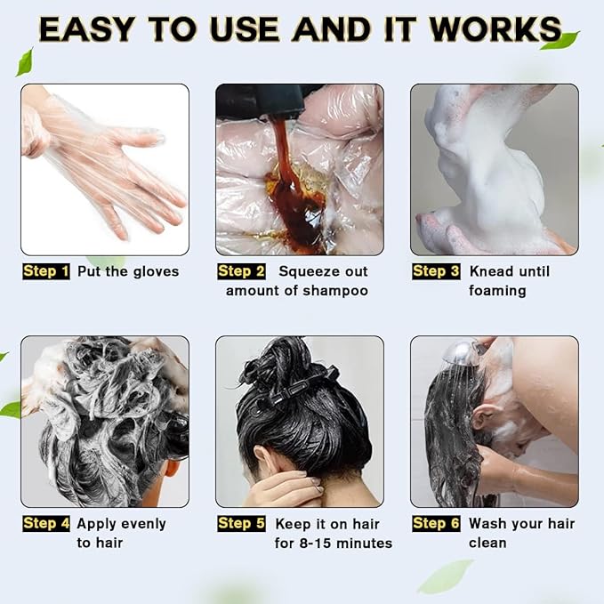 Black Hair Dye Shampoo 3 in 1 for Women/Men for Gray Coverage Instant Hair Color Shampoo Semi Permanent Champu Para Cana-Velvo Beauty