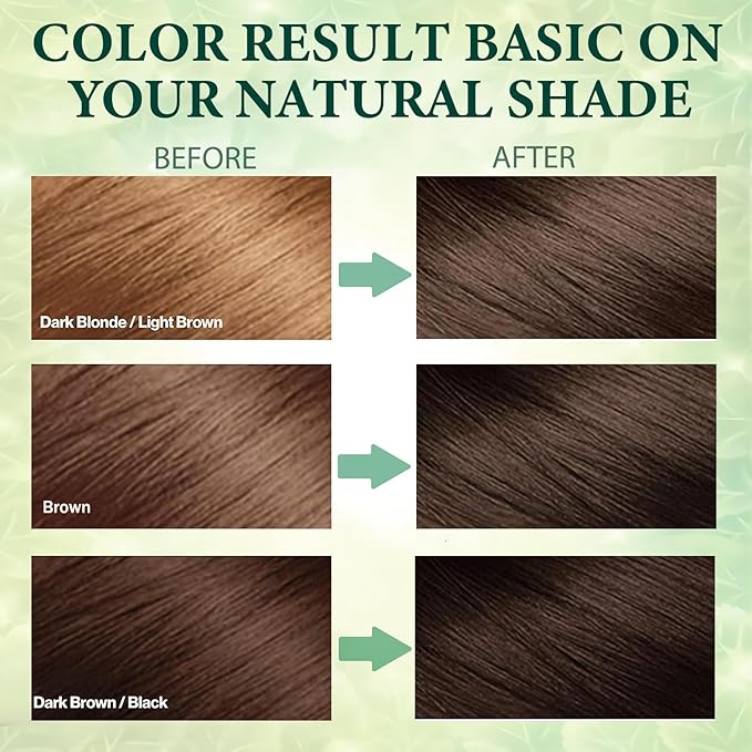 Instant Brown Hair Dye Color Shampoo 3 in 1 for Gray Hair Coverage - Herbal, Easy to Use, Long Lasting for Women & Men, 500Ml (Dark Brown)-Velvo Beauty