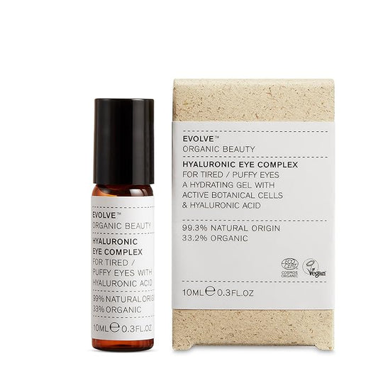 Evolve Organic Beauty - Natural Hyaluronic Eye Complex | Small-Batch, Vegan Clean Beauty (0.3 fl oz | 10 mL)-Velvo Beauty