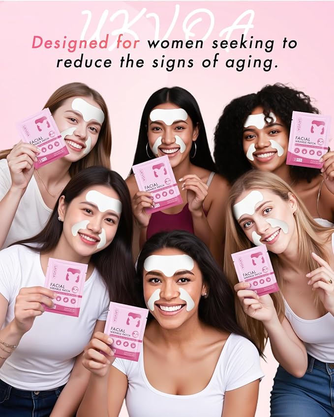 Forehead Wrinkle Patches & Smile Line Patches, Overnight Facial Wrinkle Treatment with Hyaluronic Acid, Aloe, Collagen & Vitamin E to Lift Smile Lines for Women 36pcs-Velvo Beauty