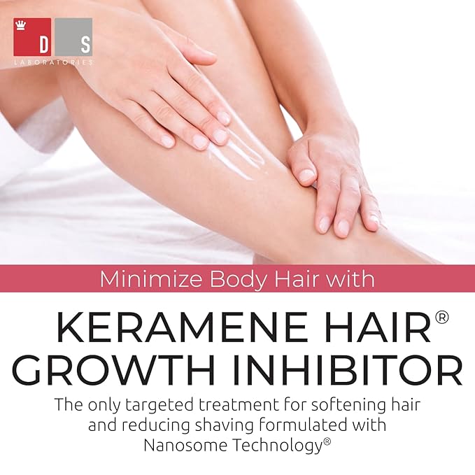 DS Labs Keramene Hair Inhibitor for Face & Body - Reduces Hair Visibility, Softens Texture, Minimizes Growth Over Time, Paraben-Free Formula with Witch Hazel, With Nanosome Technology, 6 Fl Oz-Velvo Beauty