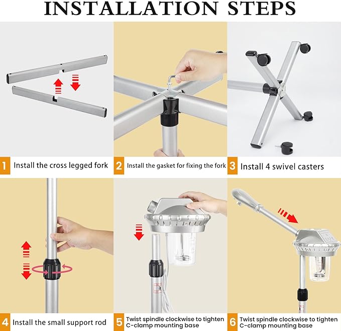 Facial Steamer Professional,Face Steamer for Estheticians with Hot Mist & Timer Function,Height Adjustable Vaporizador Facial Steamr on Wheels-Velvo Beauty