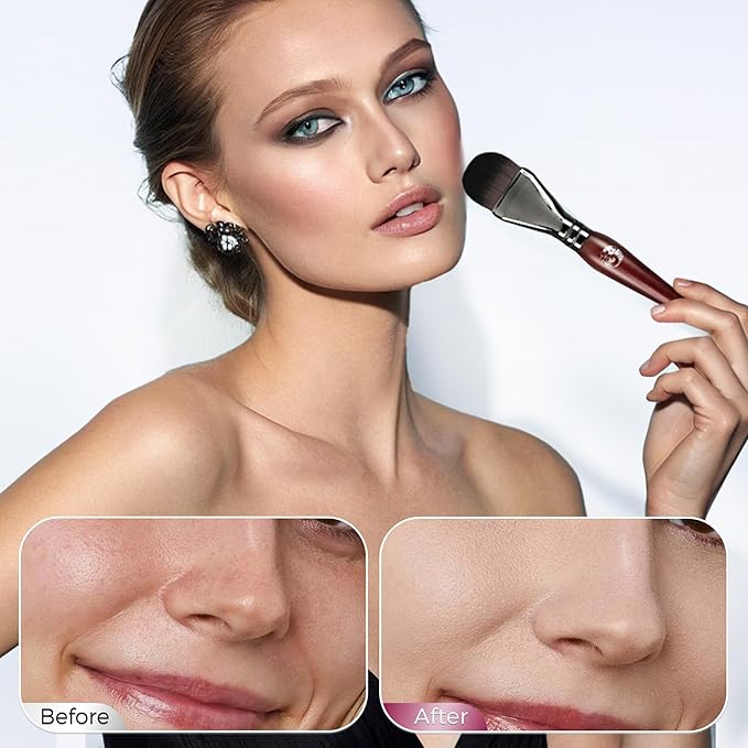 ENERGY Foundation Brush for Liquid Makeup DIY Facial Mask Premium Soft Bristles Contour Face Brush for Blending Liquid, Cream, Eye Mask, Under Eye Concealer Vegan Flat Cosmetic Makeup Tool-Velvo Beauty