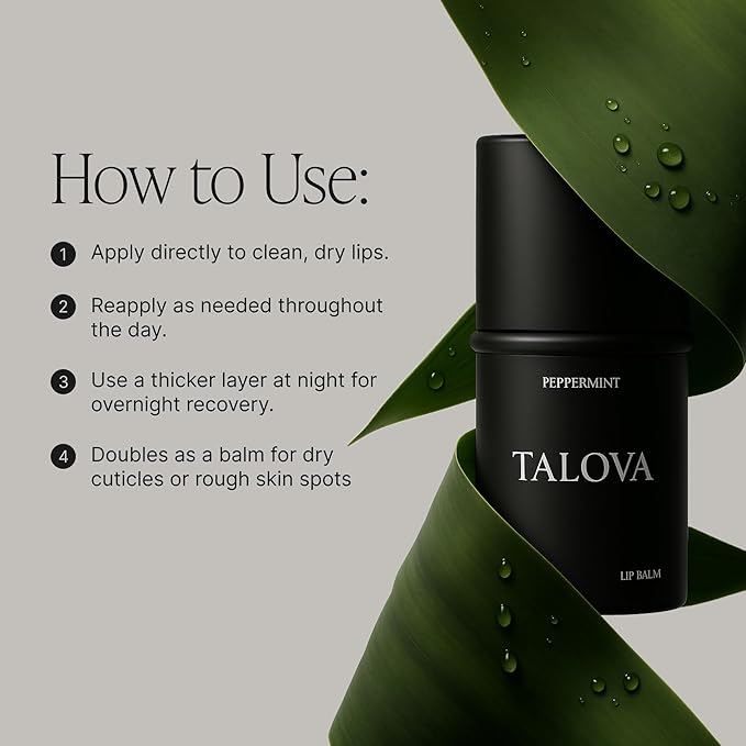 Peppermint Lip Balm, Natural & Clean Moisturizing Lip Balm with Vitamins A, D, E, and K, Nourishes and Smooths Texture, Moisturizer for Dry and Chapped Lips, Non-toxic, Made in USA-Velvo Beauty