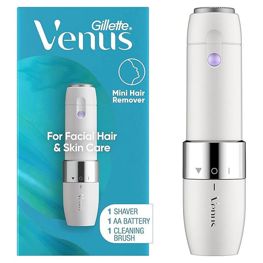 Gillette Venus Mini Facial Hair Remover for Women's Face, Portable Electric Shaver/Razor, Hair Removal for Women, Dermaplaning Tool, Trimmer-Velvo Beauty