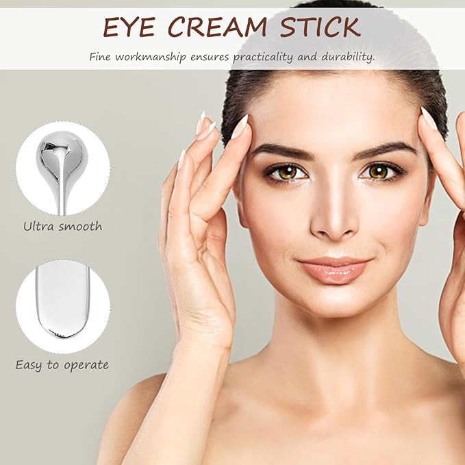 Lurrose 3pcs Eye Cream Applicator Roller Wand Stick Facial Lotion Face Cream Scoop Makeup Spatula Skincare Make Up Tool-Velvo Beauty