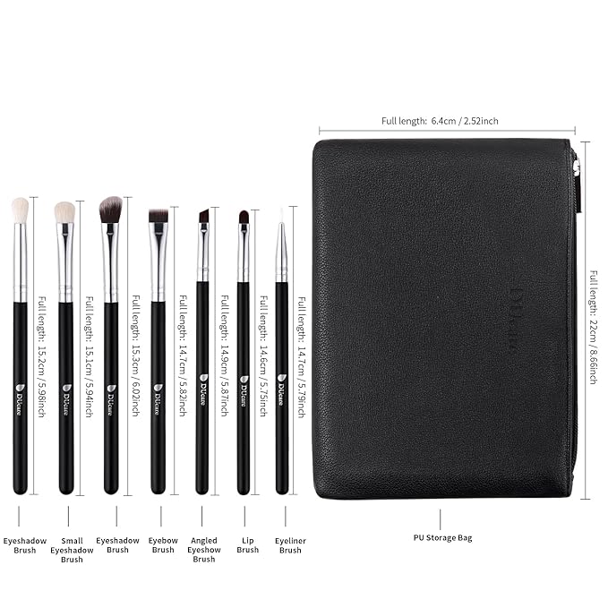 DUcare Makeup Brushes with Bag,15Pcs Makeup Brush Set Christmas Gift Travel Kabuki Foundation Blending Blush Eyeliner Shadow Brow Concealer Brushes Kit Black-Velvo Beauty