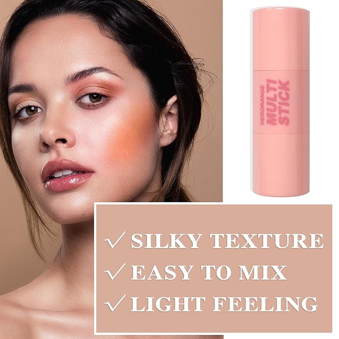Cream Blush Stick with Brush and Makeup Sponge,Waterproof Multi Cream Makeup Stick,Lightweight,Long-lasting,2 in 1 Multi Blush for Cheeks & Lip Tint & Eyeshadow P-Velvo Beauty