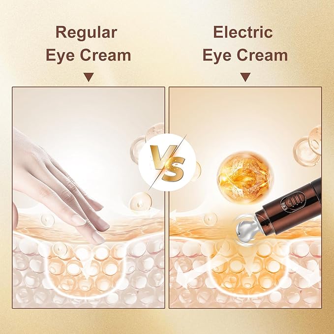 20g Eye Cream with Electric Massager, Moisturizing Anti-Wrinkles Eye Cream, Anti Aging Eye Cream for Dark Circles and Puffiness, Results in 3-4 Weeks to Reduce Fine Lines-Velvo Beauty