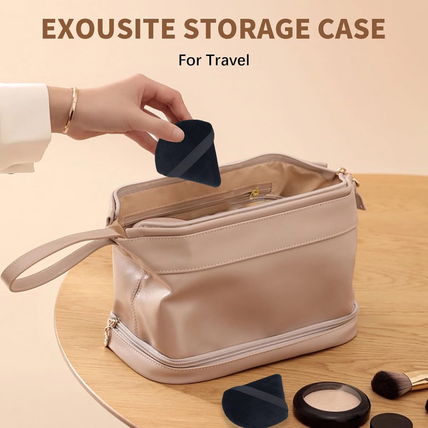 Triangle Makeup Powder Puff, 60pcs Setting Powder Puffs, This Cosmetic Wedges For Face, Under Eyes And Neck, Velvet Material-Velvo Beauty