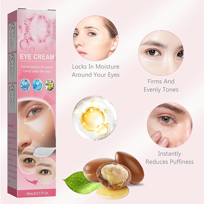Instant Under Eye Cream, Ream For Eye Bags, Moisturizing Eye Cream, Anti-Wrinkle Eye, Brightening Eyes Tightener Cream, Helps To Instantly Reduce The Puffy Eye Look(2pcs)-Velvo Beauty