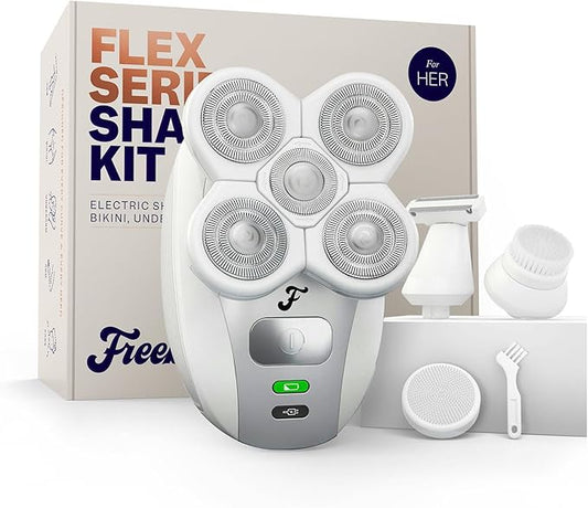 FlexSeries Electric Razor for Women - Silk Smooth Legs, Body Hair, & Pubic Shaver - for Private Area, Sensitive Skin, Bikini Trimmer-Velvo Beauty