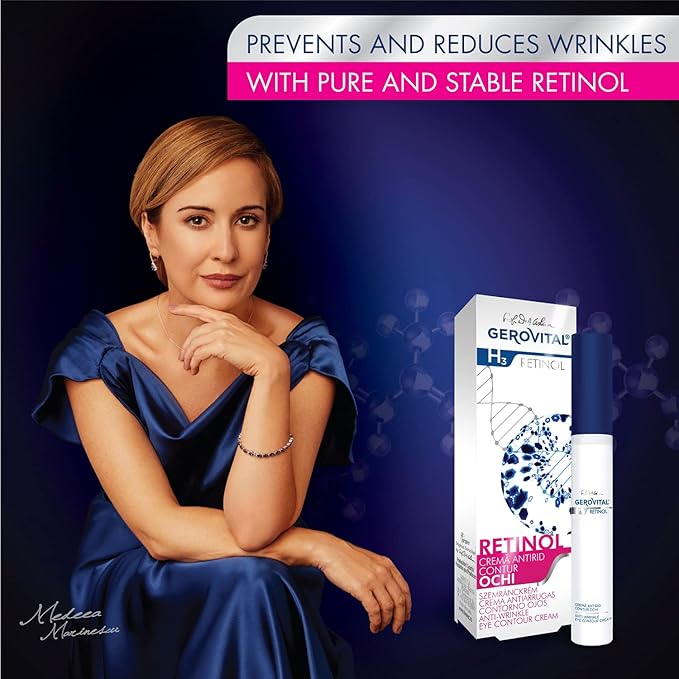 GEROVITAL RETINOL Anti-Wrinkle Eye Contour Cream with Retinol, Sepilift, and Vitamins A and E, Prevents and Reduces Wrinkles, 15 mililiters-Velvo Beauty
