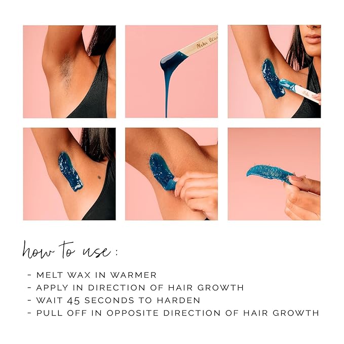 KoluaWax Hard Wax Beads for Hair Removal – Coarse Hair Formula – Face, Brazilian, Underarms, Back Chest, Bikini Waxing – Sea Salt & Surf, 1lb Refill for Wax Warmers & 10 Large Applicator Sticks-Velvo Beauty