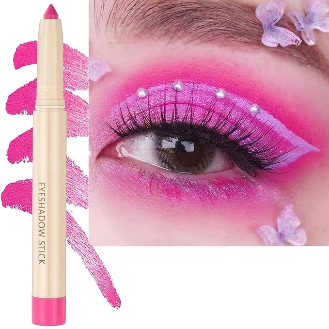 Pink Matte Eyeshadow Pencil, Waterproof Long Lasting Eye Shadow, High Pigment Hypoallergenic Highlighter Stick - Create Multi-Dimensional Eyes Look (05# Pink Matte)-Velvo Beauty