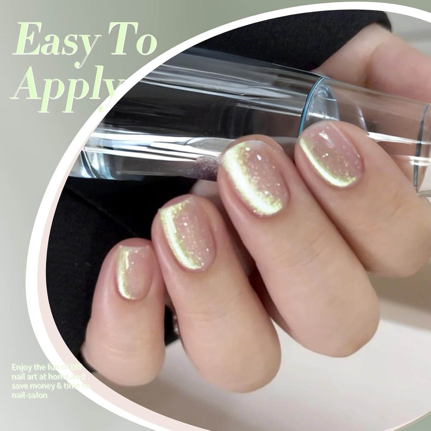 BORN PRETTY Nude Pink Cat Magnetic Eye Gel Nail Polish Holographic Gold Green Light Cat Magnetic Eye Gel Nail Polish 15ML-Velvo Beauty