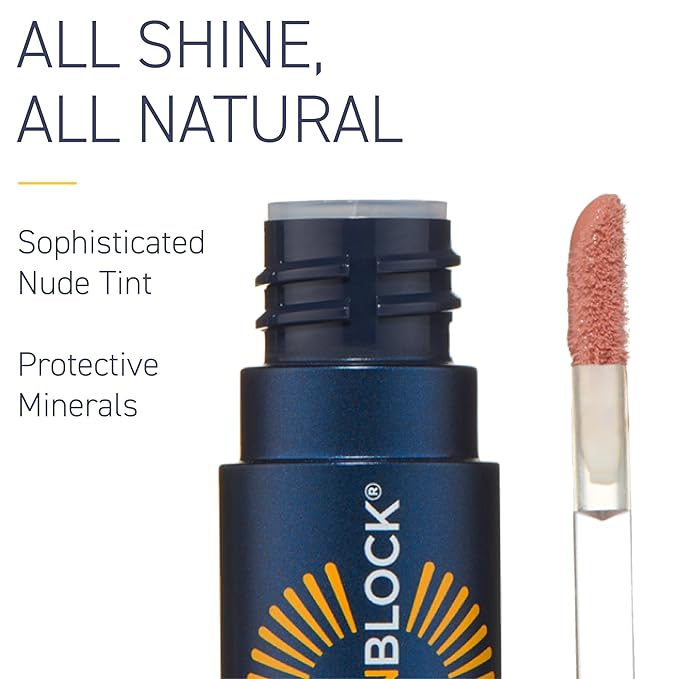 Brush On Block Sun Shine Protective Lip Oil SPF 30, Mineral Protection from UVA/UVB & Blue Light, Hydrating, Cruelty-Free, Gluten-Free, & Vegan, Coral-Velvo Beauty