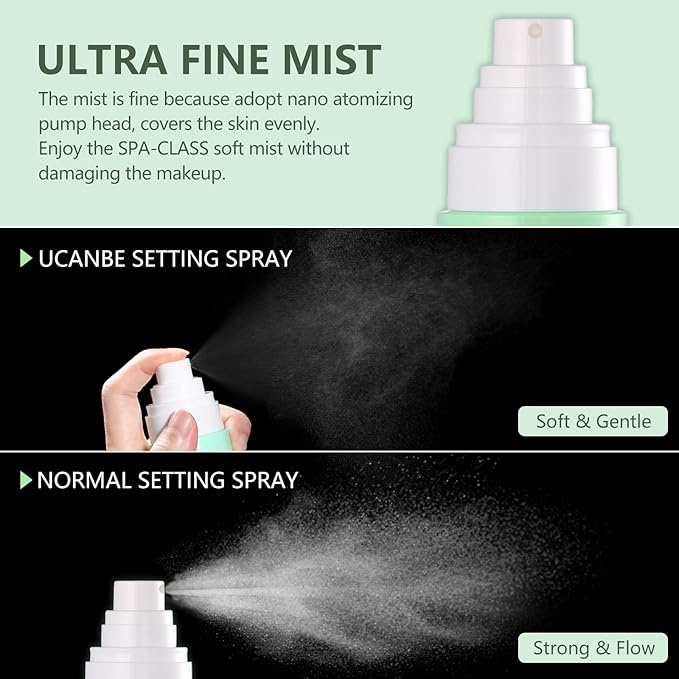 Dewy Makeup Setting Spray Kit-3.38 Fl oz Hydrating Illuminating Finishing Spray Lightweight Face Mist All Day Long Make up Fixer +2PCS Sponge Puff, Hydrate Skin for a Bright Look-Velvo Beauty