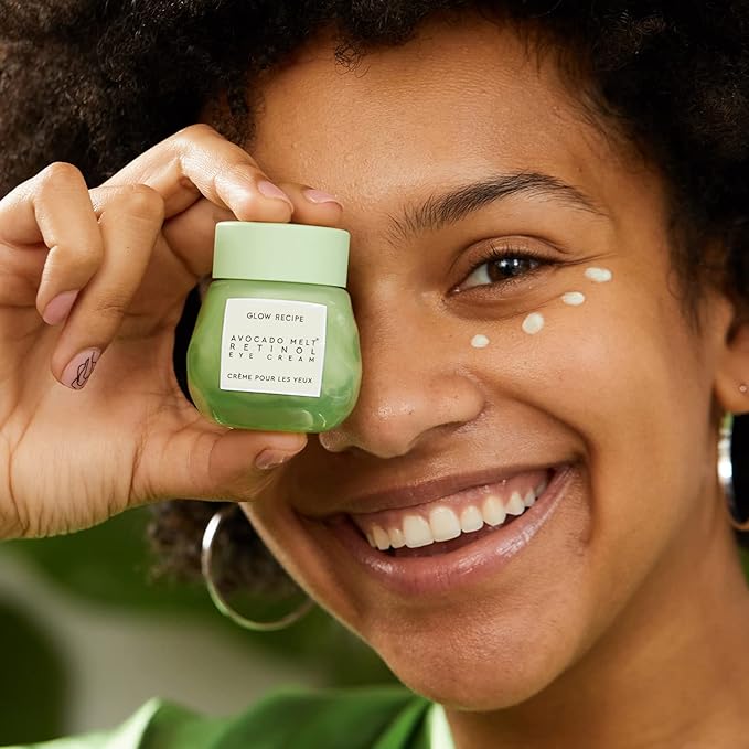 Glow Recipe Avocado Retinol Eye Cream for Wrinkles - Overnight Under Eye Cream for Dark Circles, Firming & Brightening Dull, Puffy Eyes - Time Release Niacinamide & Caffeine Eye Cream (15ml)-Velvo Beauty