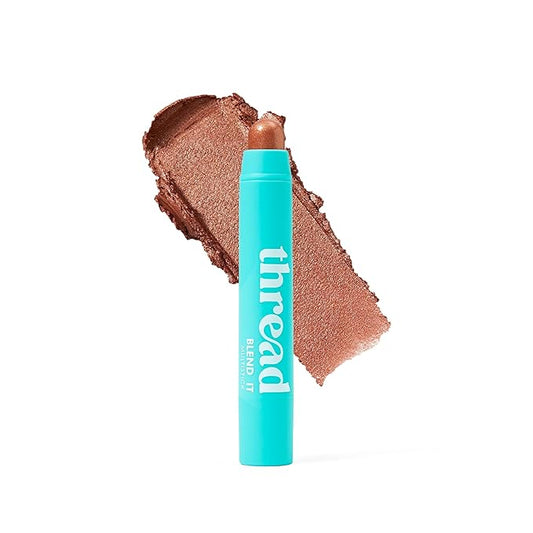 Thread Beauty Blend It Multi-Stick, Creamy, Buildable Color and Highlighter for Eyes, Cheeks, and Face, Loyal - Bronze Shimmer-Velvo Beauty
