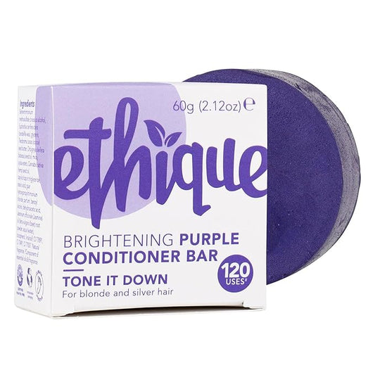 Ethique Brightening Purple Sulfate Free Solid Conditioner Bar for Blonde and Silver Hair -Tone It Down - Vegan, Eco-Friendly, Plastic-Free, Cruelty-Free, 2.12 oz (Pack of 1)-Velvo Beauty