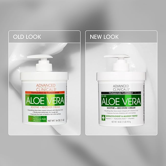 Advanced Clinicals Aloe Vera Lotion Skin Care Relief Cream | Vitamin E Infused Hyaluronic Acid Moisturizer & Vitamin C Body Lotion For Women & Men Helps Improve Look Of Extremely Dry Skin, 16 Ounce-Velvo Beauty