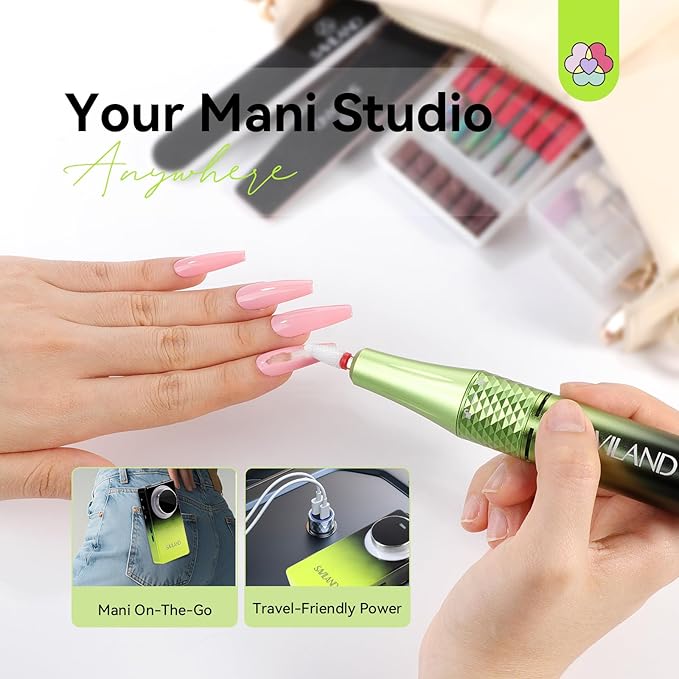 SAVILAND Advanced 50000RPM Professional Nail Drill : Portable Electric Nail File Nail Supplies Electric Nail Drill 6000MAh Drill para Uñas Nail Filer Electric with Drill Bits for Acrylic Nail Kit-Velvo Beauty