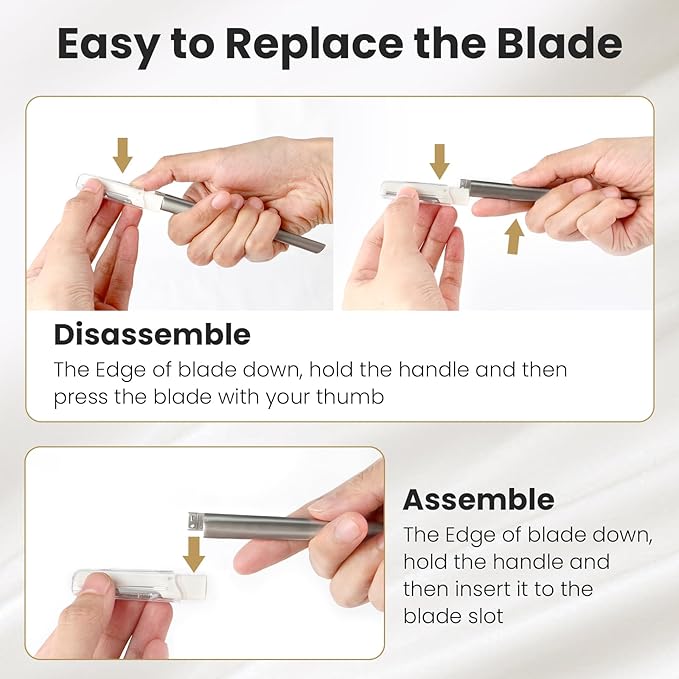 Dermaplaning Tool for Face Exfoliation, with 20 Replaceable Blades, Facial Shaver/Eyebrow Razor, Peach Fuzz Removal Eyebrow Shaper for Women, Easy to Use Dermaplaner Help Exfoliate and Smooth Skin-Velvo Beauty