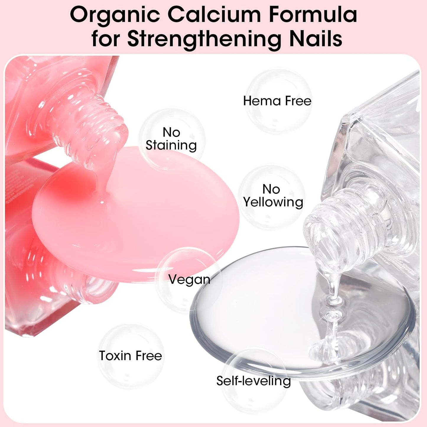 GELLEN Clear Nail Polish Base Top Coat, Sheer Pink Tinted Base Coat & Shine No Wipe Top Coat for Strengthening Thin Damaged Natural Nails, Quick Dry Regular Nail Polish No UV Gel, Hema Free, Non-toxic-Velvo Beauty