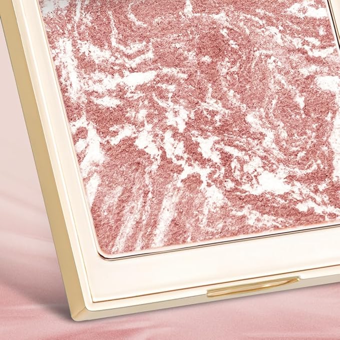 blush for cheek pink coral cheek color makeup powder blusher creamy texture long lasting shimmering glitter highlight 2 in 1 C05 Crystal Frost-Velvo Beauty