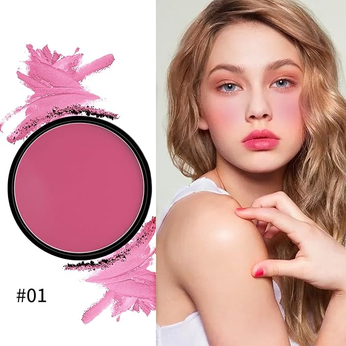 Boobeen Powder Blush Matte Blush, Highly Pigmented Beauty Cream Blush Palette for Create A Natural Cheek Flushed Look, Rich Colors-Velvo Beauty