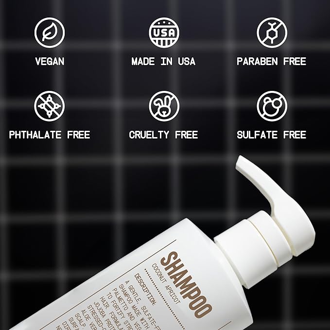 Blu Atlas Men's Natural Shampoo – Organic, Sulfate-Free, Paraben-Free – Deep Cleansing & Hydrating – Coconut Apricot Scent – Made in America – 16 oz-Velvo Beauty