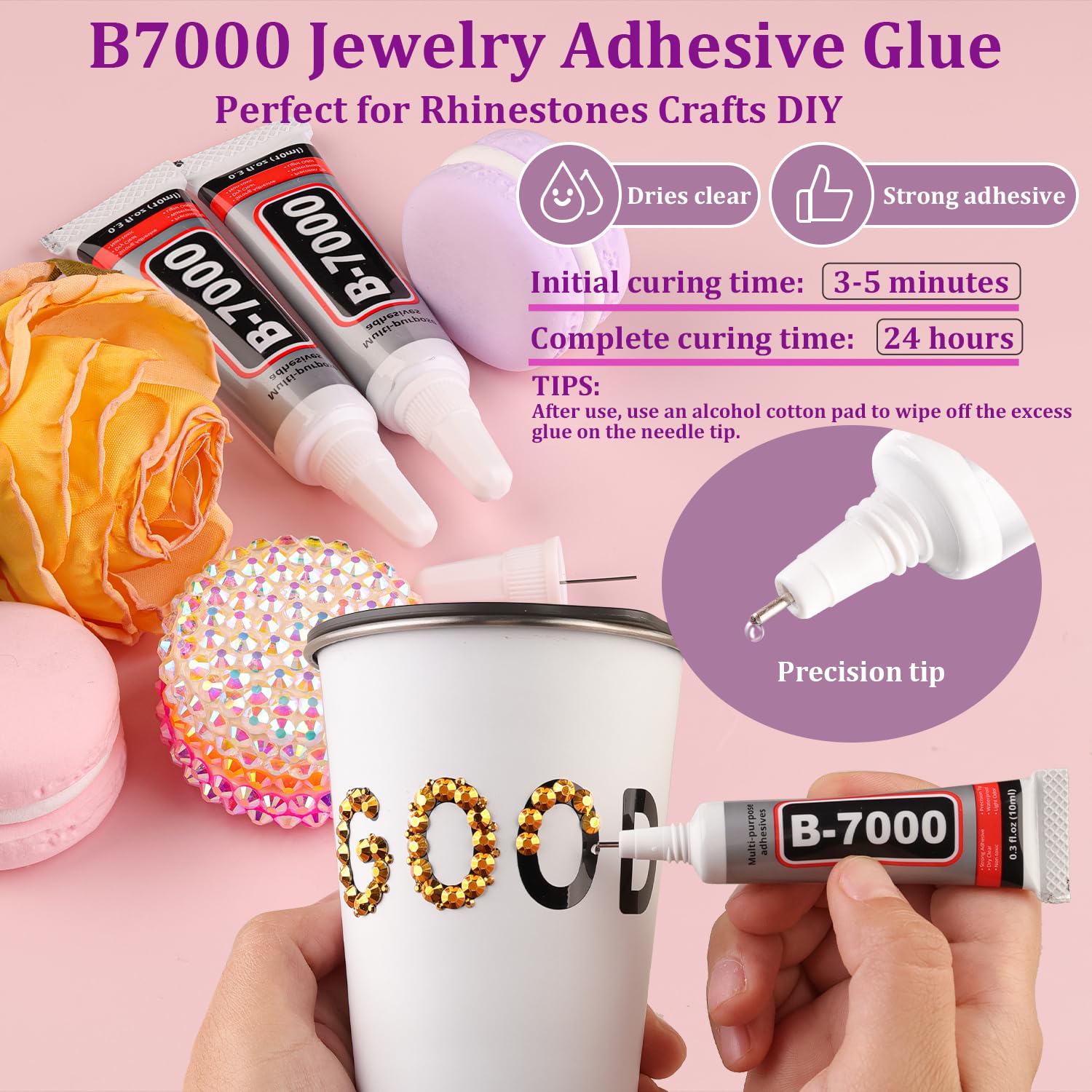 25000Pcs Resin Rhinestones with Tweezers for Crafting, Gold Flatback Gems, Bedazzling Crystal with 3Pcs 10ml B7000 Jewelry Glue for DIY Crafts Clothing Tumblers Shoes Fabric Nail Art-Velvo Beauty