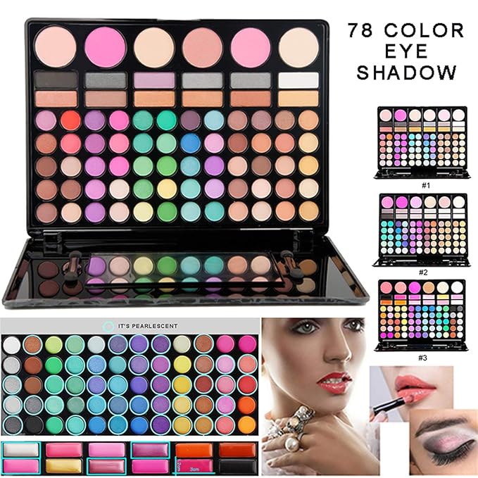 Pro Makeup Gift Set All In One Makeup Palette Cosmetic Contouring Kit 78 Colors Eyeshadow Palette with Blush, Face Powder and Lip Gloss #1 - Ideal Gift for Holiday-Velvo Beauty