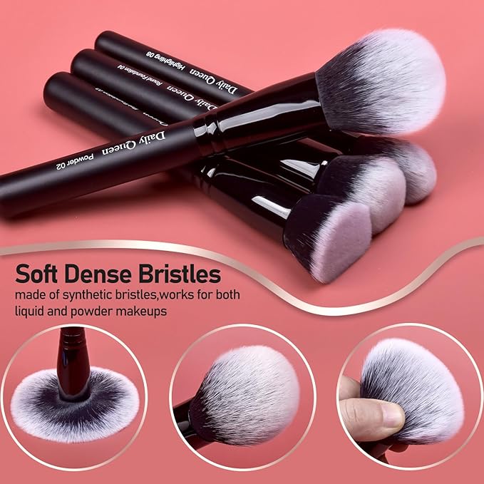 29pcs Black Professional Makeup Brush Set Kabuki Powder Concealers Eye shadows Blush Eyeliner Eyebrow Contour Eye blending Brushes (29pcs brush)-Velvo Beauty
