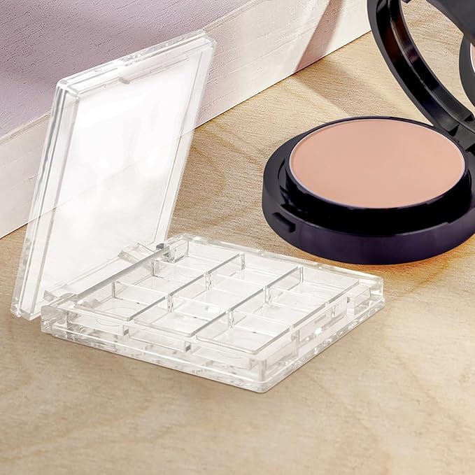 Healifty 2pcs Empty Lipstick Palette 9 Grids Diy Eyeshadow Powder Blush Lipstick Palette Empty Highlighters Container for Women-Velvo Beauty